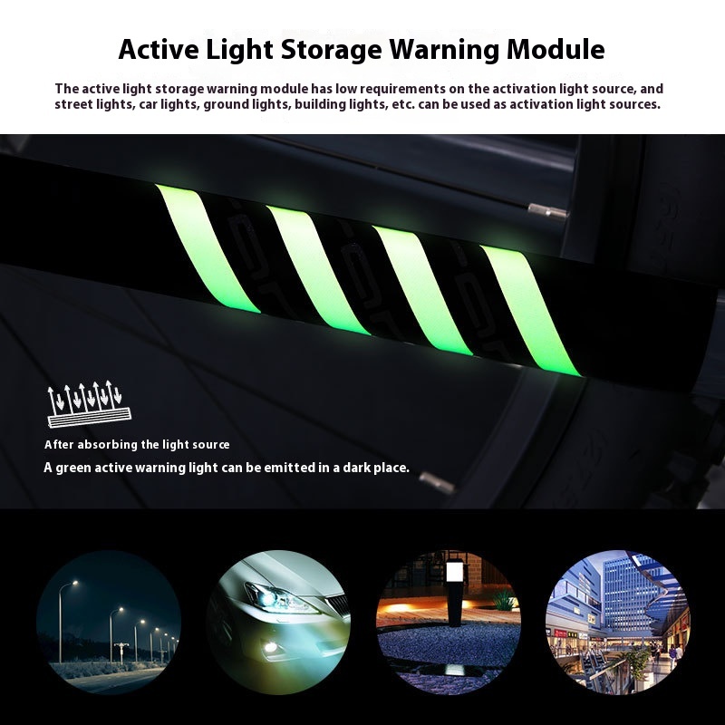 TOOPRE Bicycle Luminous Chainstay Protector Mountain Bike Chain Protector Frame Guard Night Riding Warning Sticker