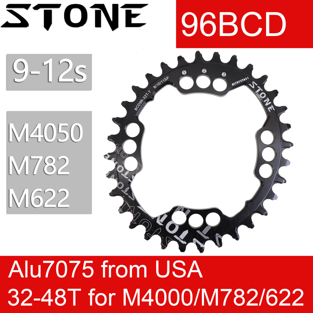 Stone Chainring 96BCD Oval for Shimano alivio M782 M612 M4000 M672 XTC820 34 36 38 40 42 44 46T 48T MTB Bike Tooth 96 bcd 12s