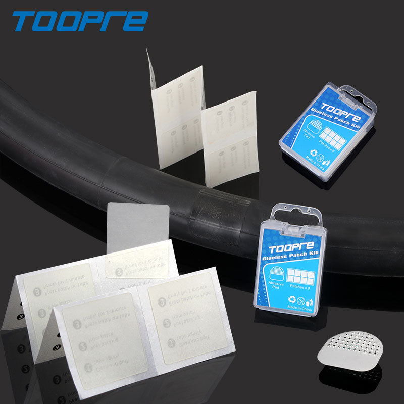 TOOPRE Bicycle Transparent Adhesive-Free Patch Kit Mountain Bike Tire Patch Film 8-Piece Quick Repair Tool Set One Box/8 Pieces