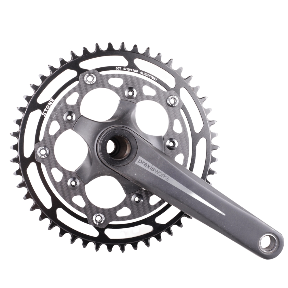 Stone Round Chainring 110BCD 5 Bolts 4mm Inner Offset Carbon fiber for Rotor Foce CX Sigeyi Xcadey QUARQ Bike 12s 12 Speed 110 BCD