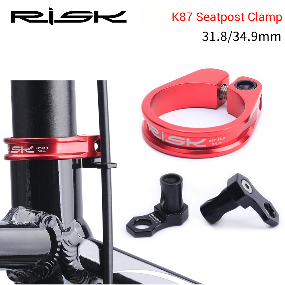 RISK K87 Mountain/Road Bike Seatpost Clamp with Quick Release Seat Tube Clamp Ring 31.8/34.9mm