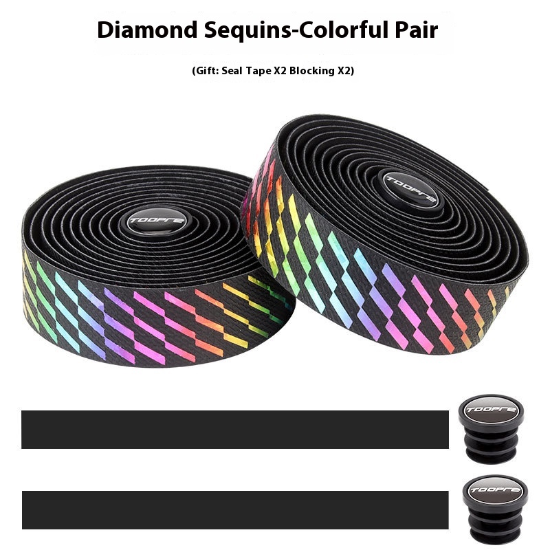 TOOPRE Road Bike Handlebar Tape Drop Bar Bike Fixed Gear Handlebar Anti-Slip Wrap Gradient Colors