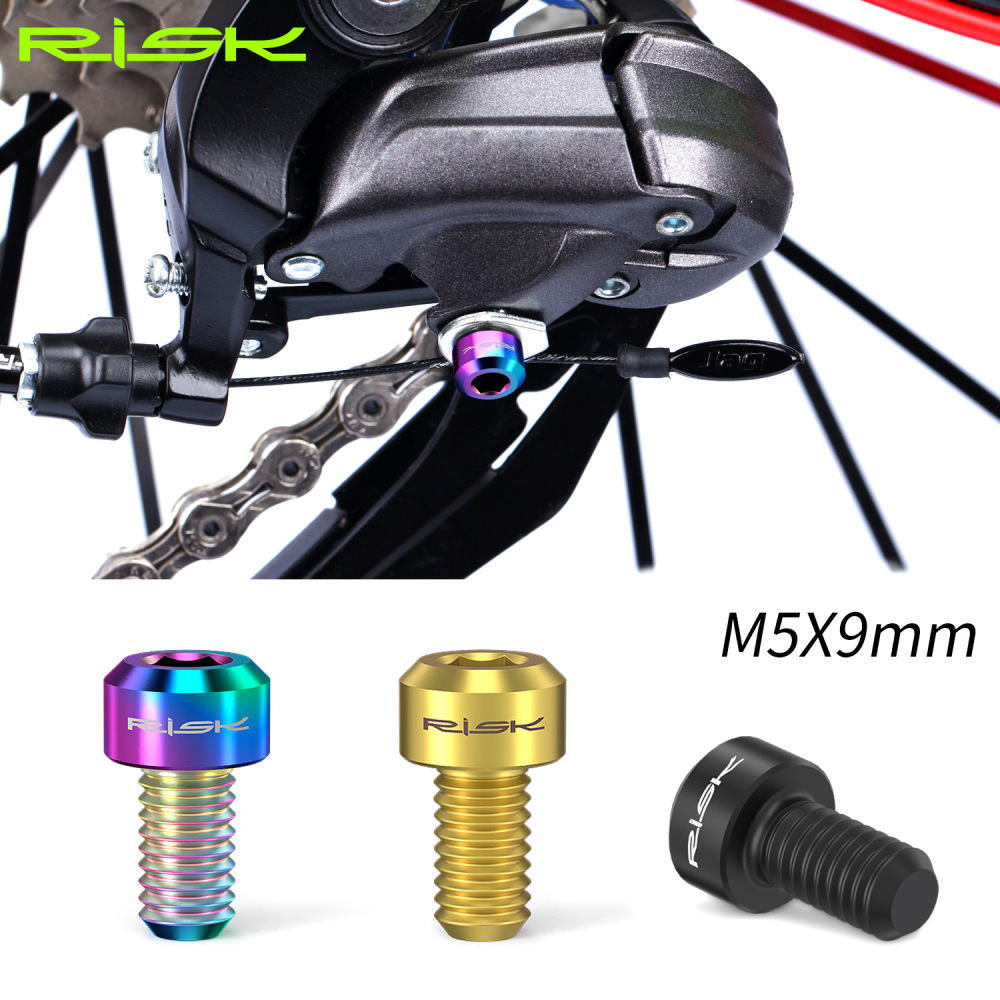 RISK Mountain and Road Bike Front and Rear Derailleur Cable Adjusting Titanium Alloy Colorful Screws M5x9mm