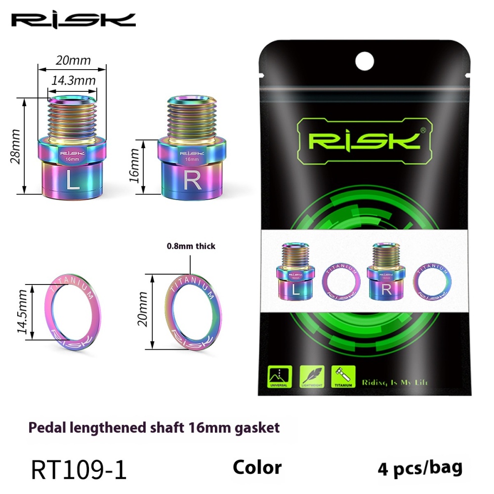 RISK Mountain Road Bike Pedal Extended Axle Core Lock Pedal Extender Axle Conversion Pedal Extension