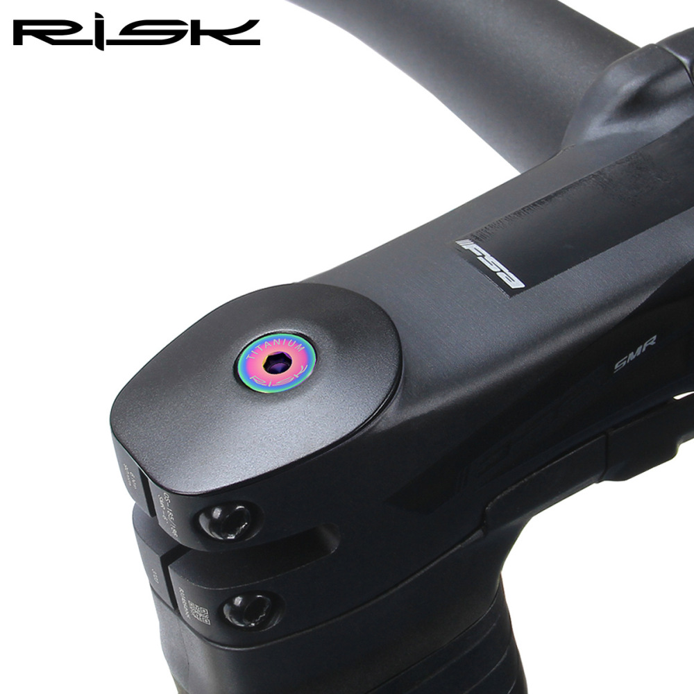 RISK M6x30/35/40mm Titanium Alloy Stem Cap Screw Extended Disc Brake Caliper Oil Disc Fixing