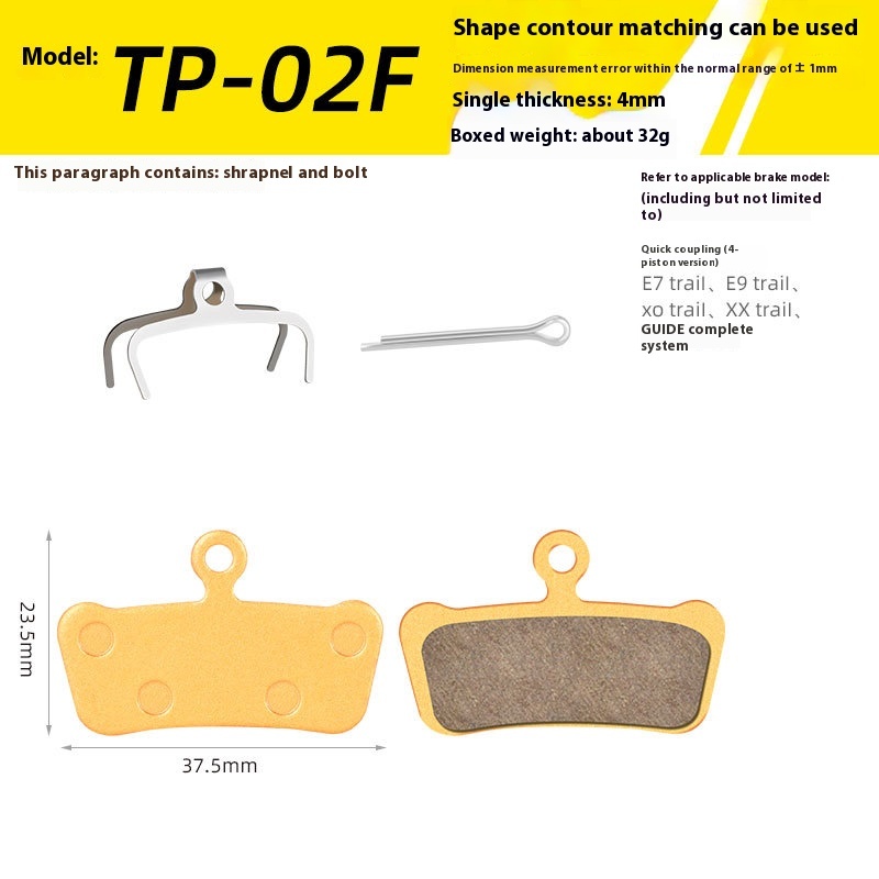 TOOPRE Mountain Bike Disc Brake Lining Full-Metal Ketone-Based Brake Pads BB5 M355 M446 Universal