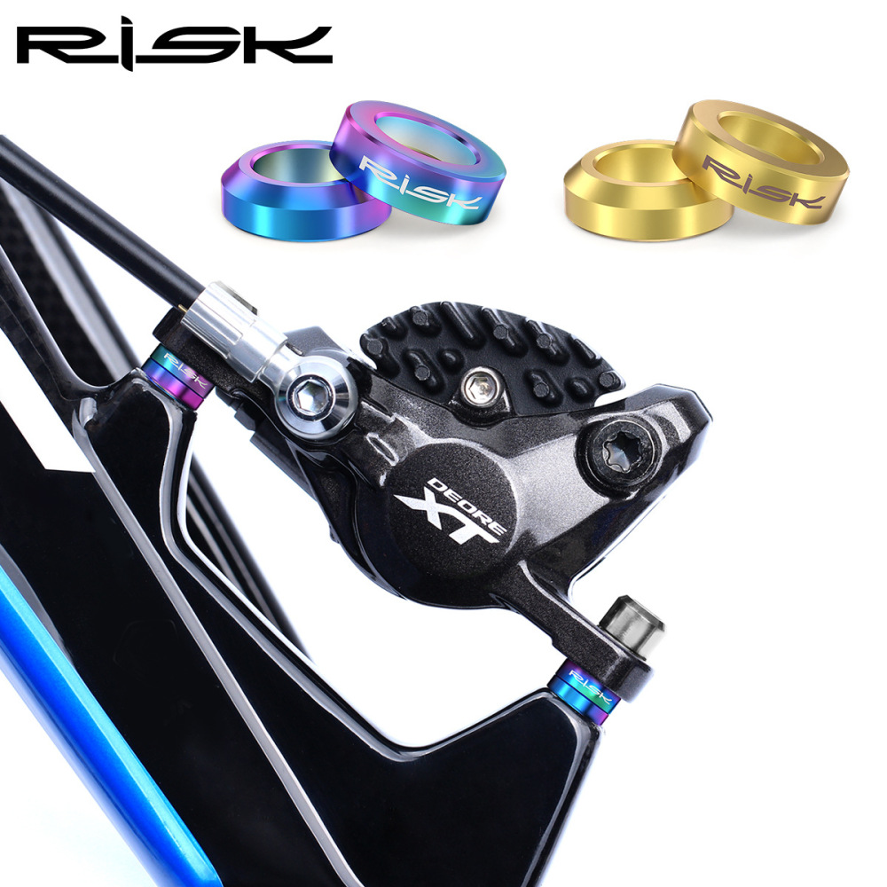 RISK Mountain and BMX Bike M6 Titanium Alloy Screws Concave-Convex Washers Brake Caliper XT Disc Brake Fixing XTR
