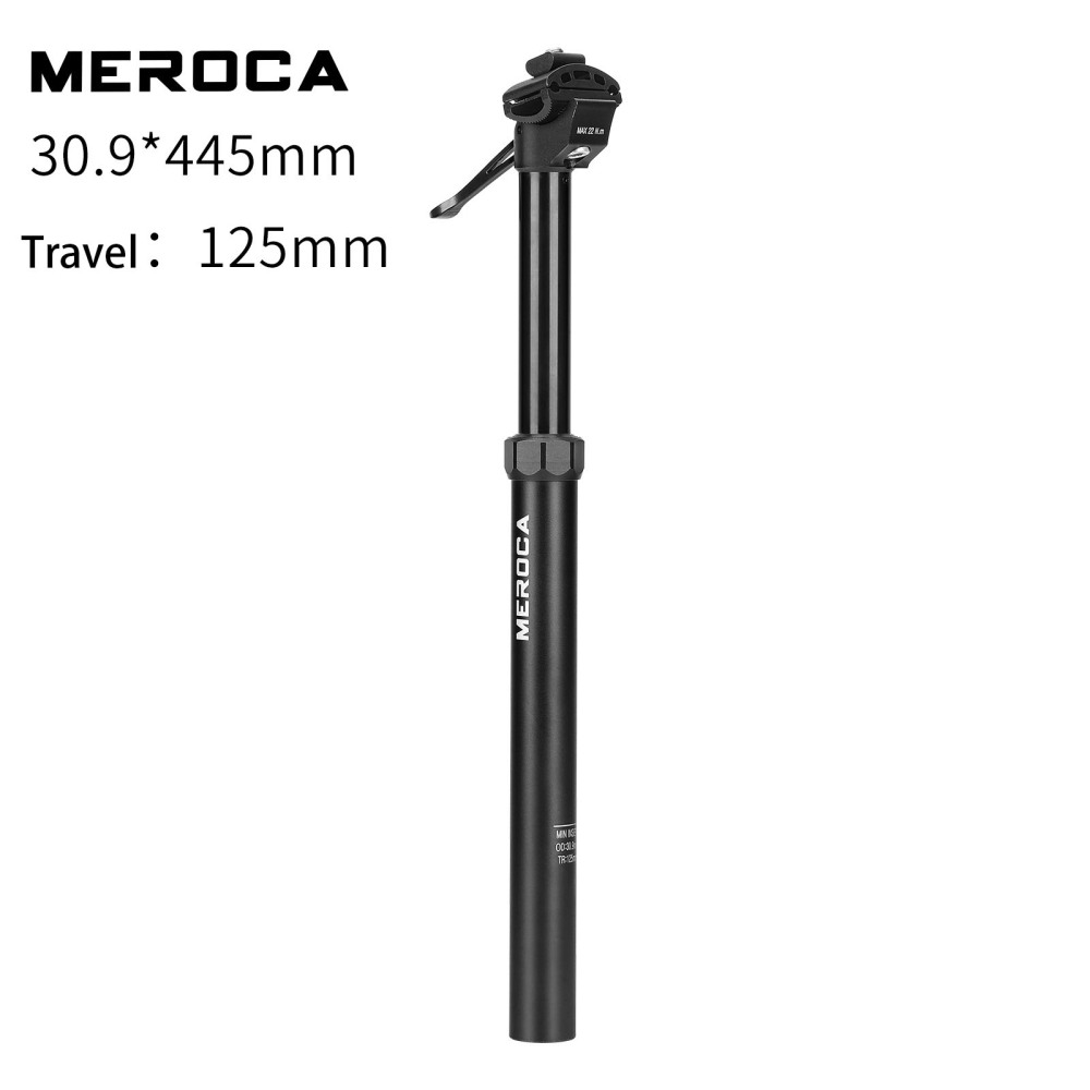 MEROCA Dropper Seatpost Aluminum Alloy Manual Control Height Adjustable 100/125mm Travel 30.9/31.6mm Mountain Bike Hydraulic Seatpost