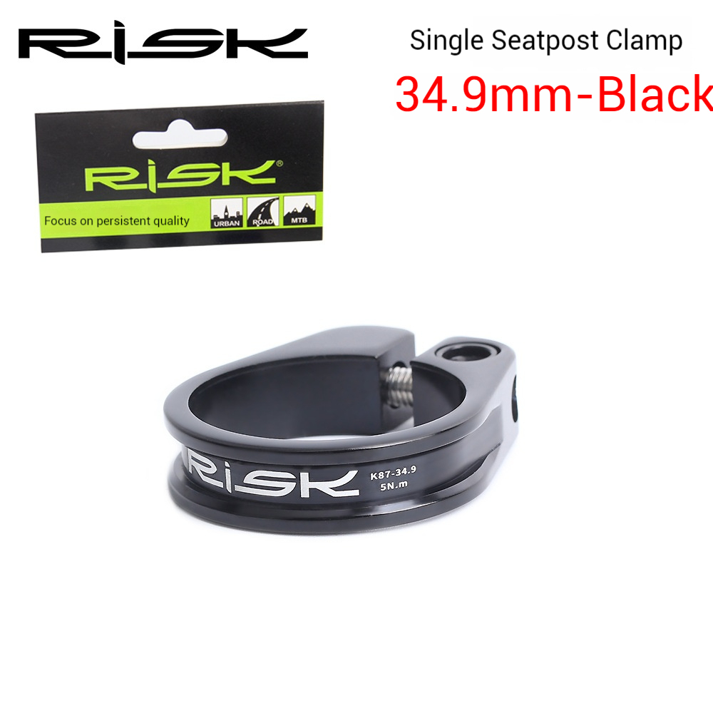 RISK K87 Mountain/Road Bike Seatpost Clamp with Quick Release Seat Tube Clamp Ring 31.8/34.9mm