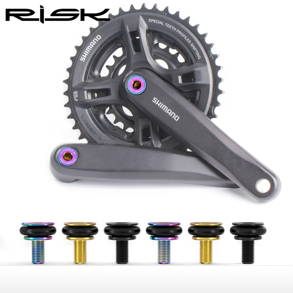 RISK Mountain Bike Titanium Alloy Square Hole M8x15mm Middle Axle Fixing Screw Waterproof Small Cloth 412 Folding Bike