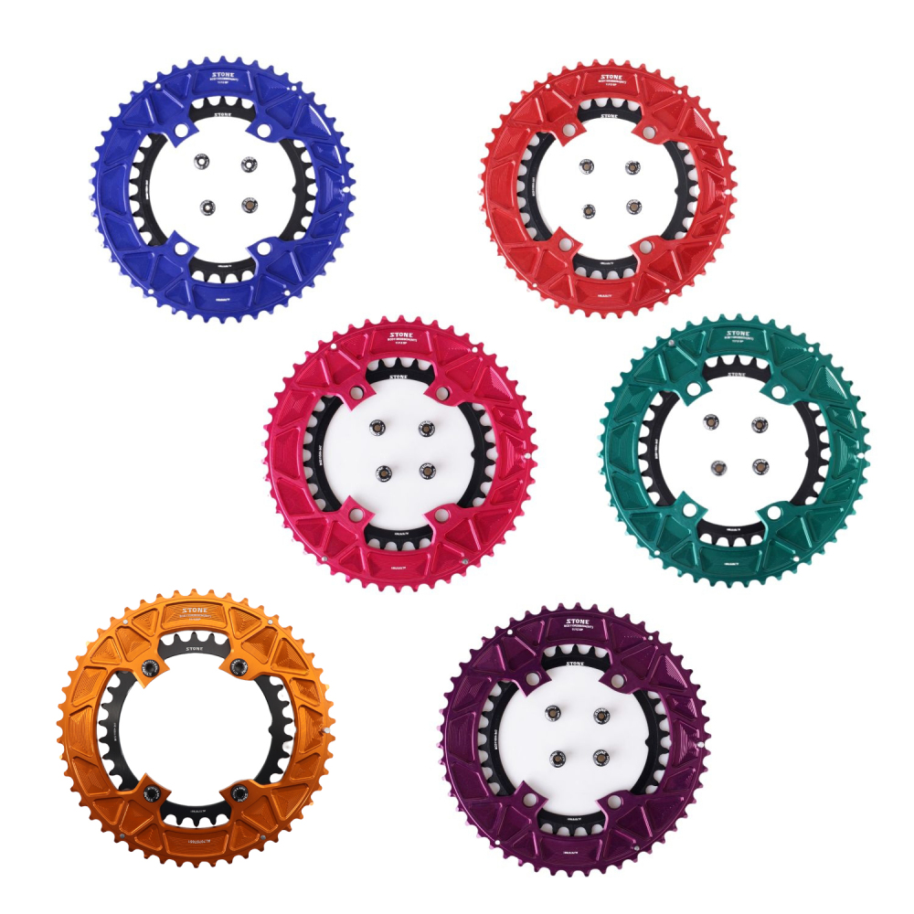 Stone 110bcd Round Double Chainring for Shimano 105 R7100 UT R8100 DA R9200 Di2 Road Bike 58 56 55 54 52 53 52 50 48 46 42 40 39 36 34 32T