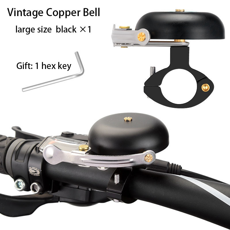 TOOPRE Bicycle Copper Bell Mountain Road Fixed Gear Manual Retro Bell Horn Bike Super Loud Sound Quality