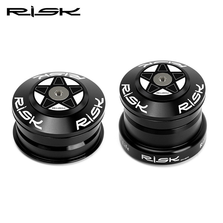 RISK Mountain Bike Headset DH Downhill 44-49.7/49.7mm Tapered with 1.5 Tapered Straight Tube Fork Bearings