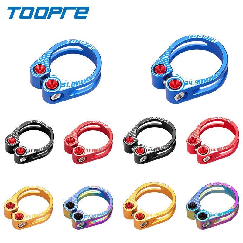 TOOPRE Bicycle Seatpost Clamp 31.8 34.9mm Hollow Locking Seat Tube Clamp Ring Seatpost Lock Buckle