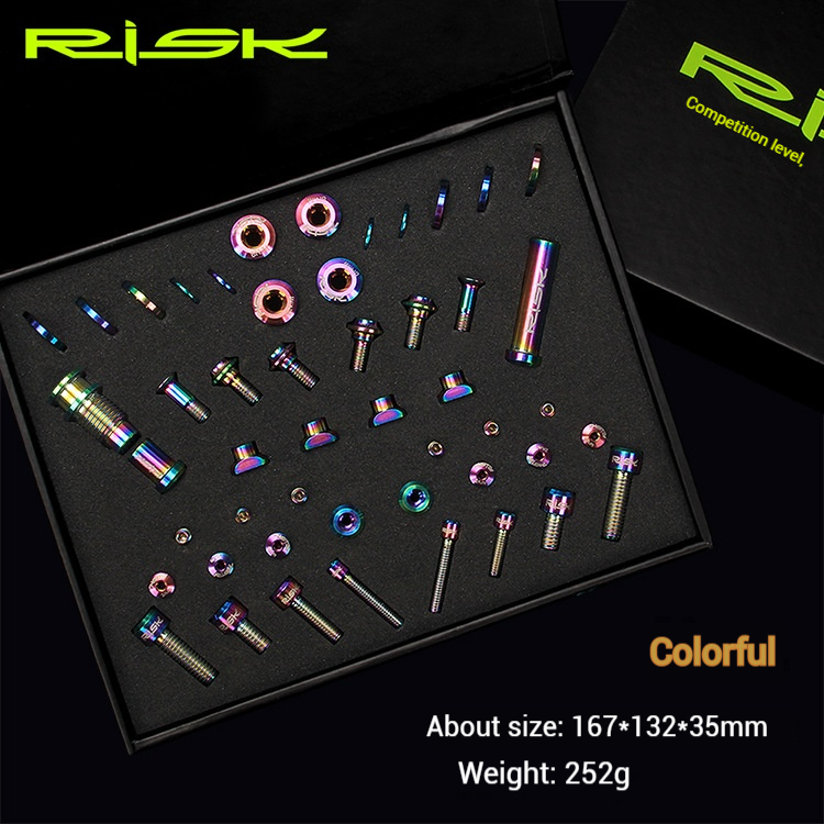 RISK UT R8000 Titanium Screw Kit Road Bike C-Clamp Brake Front Rear Derailleur Screw Set