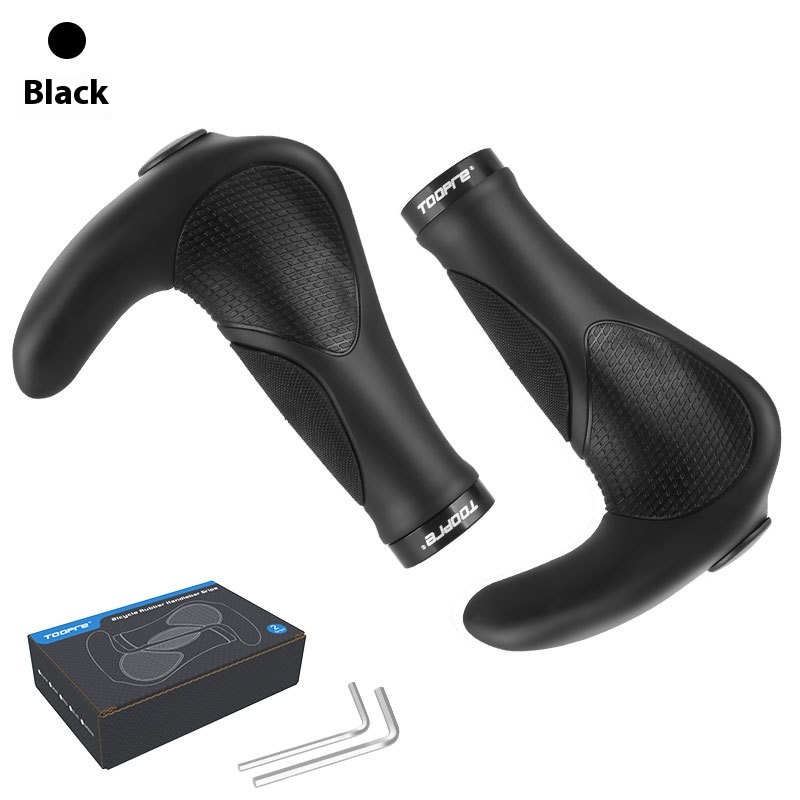 TOOPRE Lock-On Non-Slip Bicycle Grips Rubber Bullhorn Handlebar Grips for Mountain Bikes