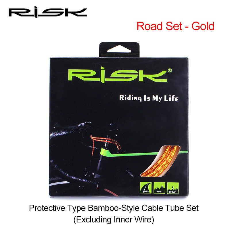 RISK Bicycle Aluminum Alloy Cable Housing Set Bamboo Segment Design for Mountain and Road Bike Shift and Brake Cables