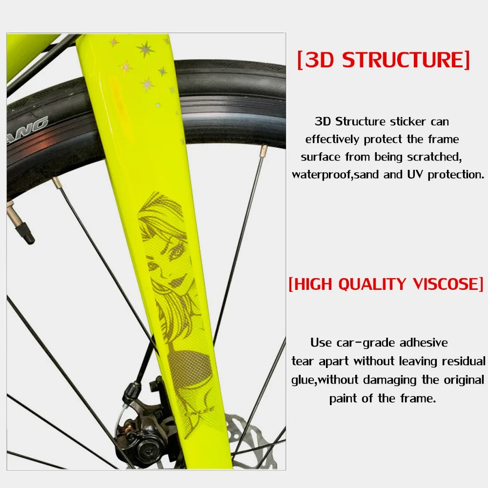 VXM 3D bicycle detachable stickers, road protection, car hood accessories, anti scratch frame protector, anti fall safety NEW