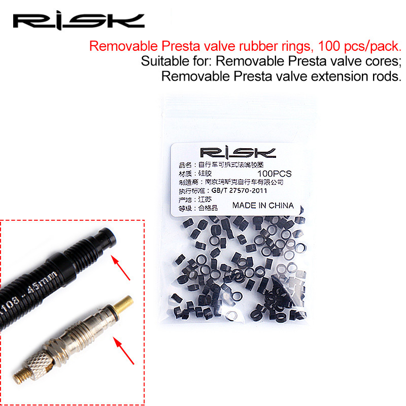 RISK Bicycle Presta Valve Extender for Road Bike Removable Valve Seal Rings RA108-5