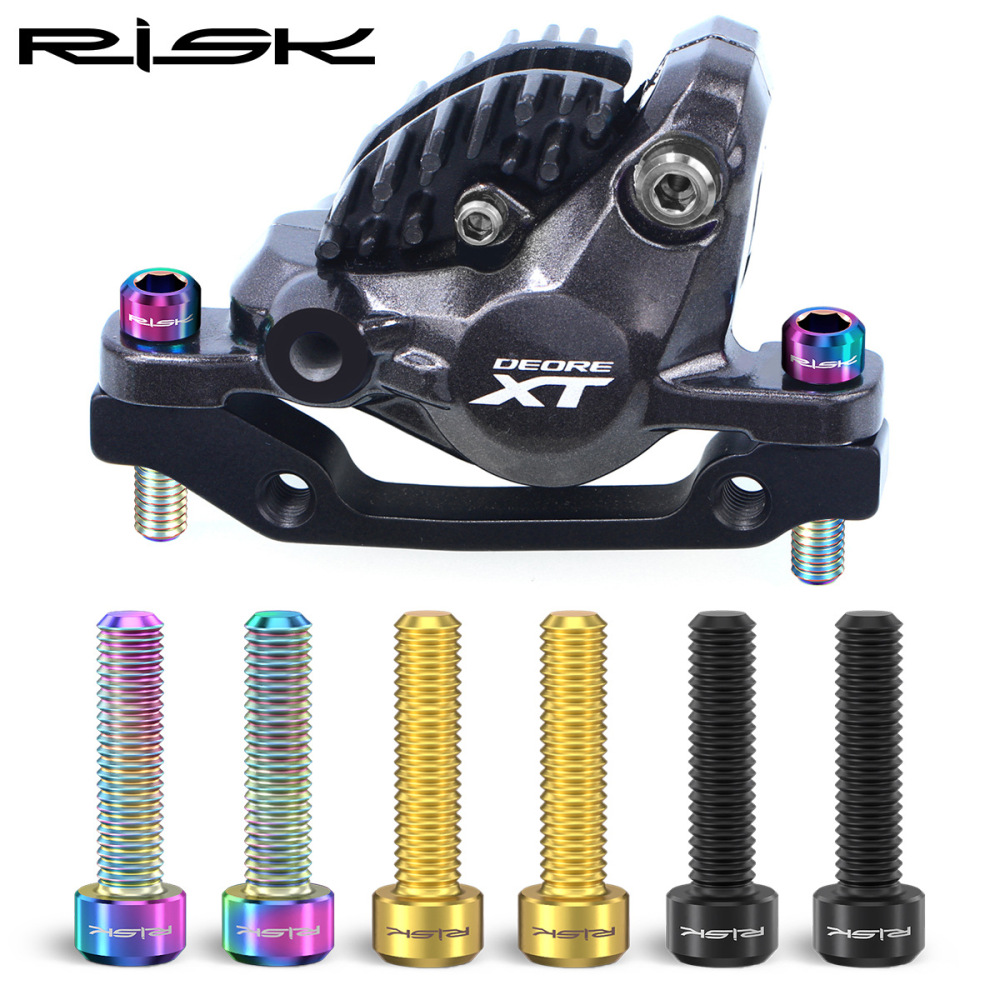 RISK Mountain Road Bike M6x25mm Extended Disc Brake Clamp V-Brake Fixed Hub Titanium Alloy Screws