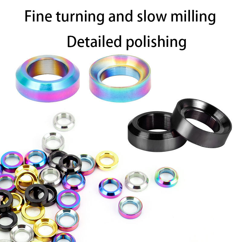 TOOPRE Mountain Bike M6 Titanium Alloy Concave-Convex Washer Disc Brake Caliper XT Disc Brake Fixed XTR Screw Washer