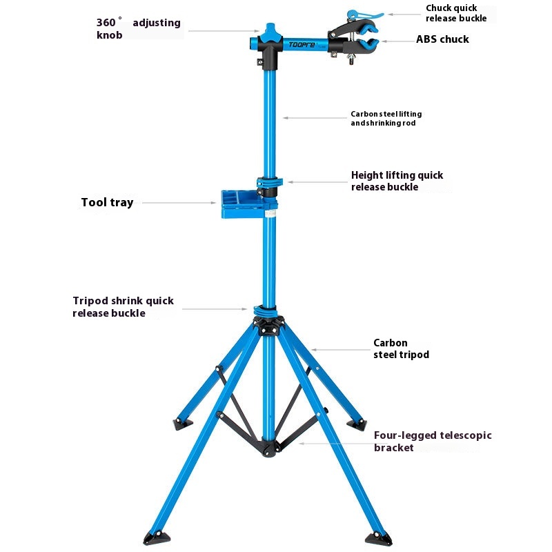 TOOPRE Bicycle Repair Stand Mountain Bike Repair Stand Road Bike Parking Display Stand Foldable Fixed Workbench TL-06E Blue