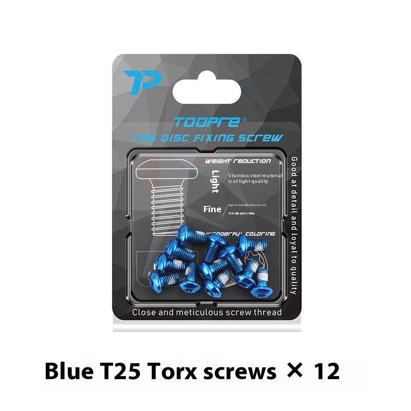 TOOPRE Colorful Mountain Bike Disc Rotor Bolts Bicycle T25 Torx Disc Brake Rotor Fixing Screws