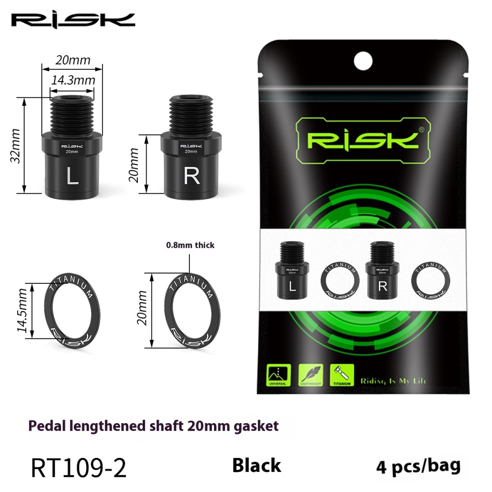 RISK Mountain Road Bike Pedal Extended Axle Core Lock Pedal Extender Axle Conversion Pedal Extension