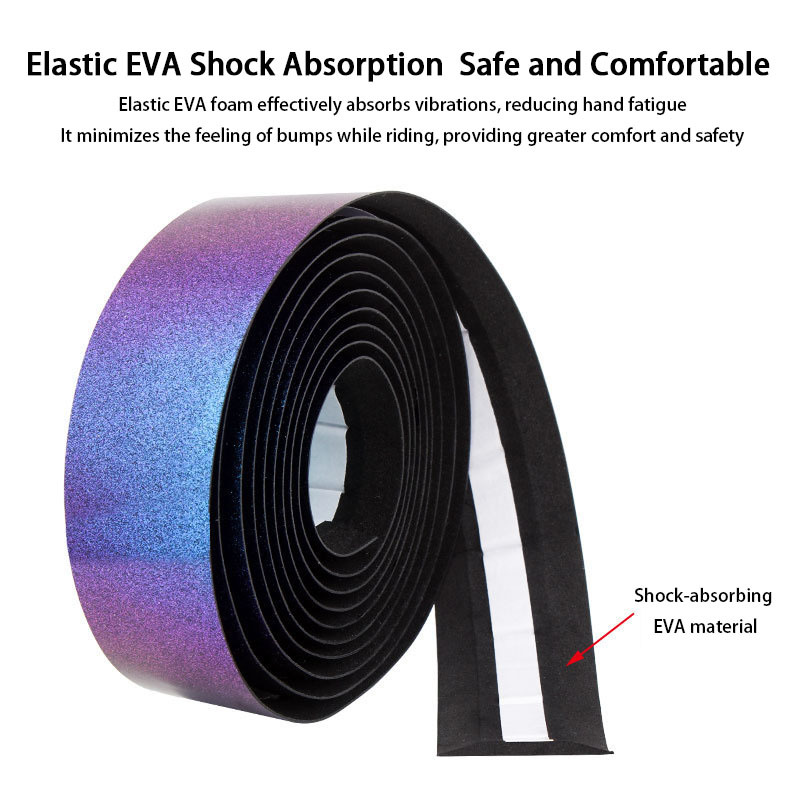 TOOPRE Road Bike Handlebar Tape Color-Changing Sweat-Wicking Anti-Slip Curved Bar Tape Colorful Aurora Gradient