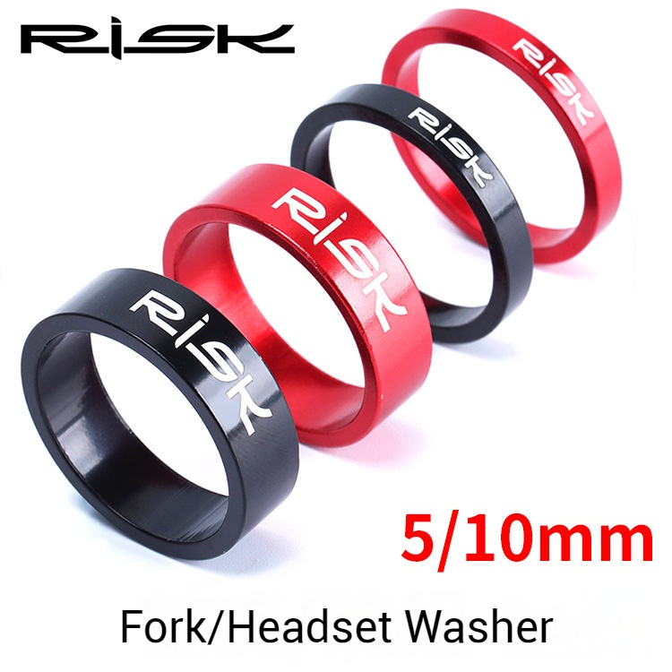 RISK Aluminum Alloy Fork Washer for Mountain and Road Bikes 28.6mm Headset Stem Spacer Shim 5/10mm