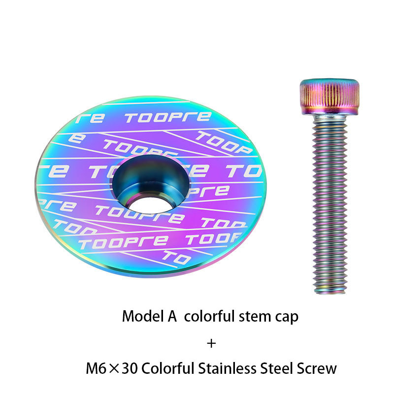 TOOPRE Mountain Bike Stem Cap Road Bike Fork Headset Colorful Cap with Screw