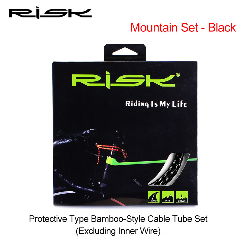 RISK Bicycle Aluminum Alloy Cable Housing Set Bamboo Segment Design for Mountain and Road Bike Shift and Brake Cables