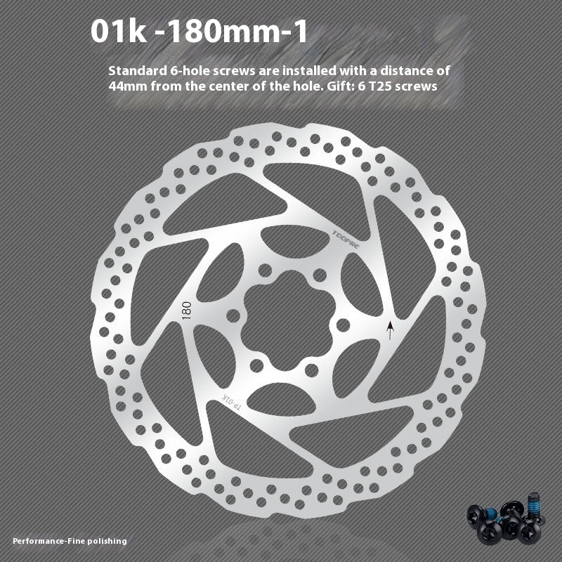 TOOPRE Mountain Bike Disc Rotor Bicycle Brake Pads 160/180/203mm Six Bolt Disc G3/HS1 with Screws