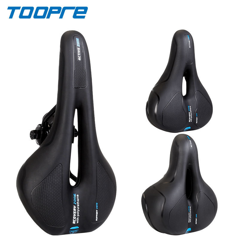 TOOPRE Bicycle Saddle Ultra Soft Seat Cushion Mountain Bike Saddle Comfortable Thickened Shock-absorbing Reflective Seat