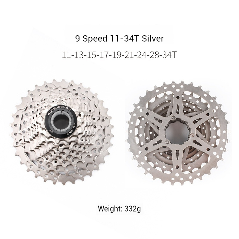 SUNSHINE HG Mountain Bike Cassette flywheel 7 / 8 / 9 / 10 / 11 / 12 / 13 Speed 11-28T 30T 32T 34T 36T 40T 42T 46T 50T 51T 52T High-Strength Steel Freewheel Compatible with Shimano SRAM MTB