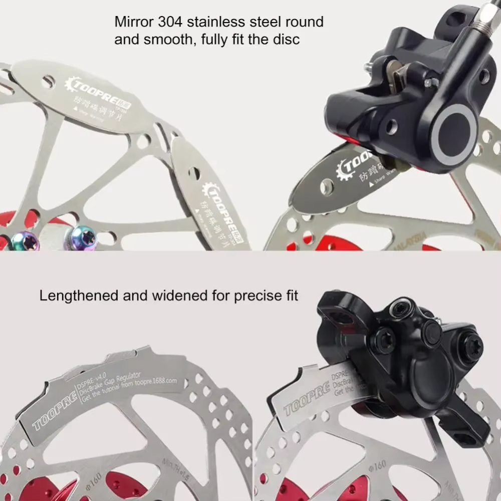TOOPRE Stainless Steel Bicycle Hydraulic Disc Brake Caliper Adjusting Tools MTB Bike Brake Pads Rotor Alignment Spacer with Package
