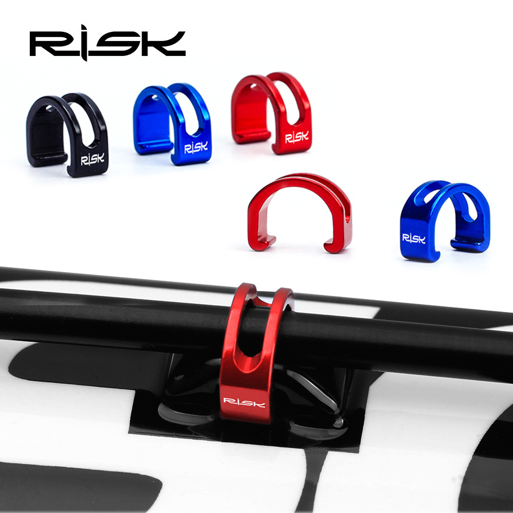 RISK Cable Clips for Oil Tubes Aluminum Alloy Overline Clips U-shaped Fixing Clips for Mountain Bike Derailleur Brakes