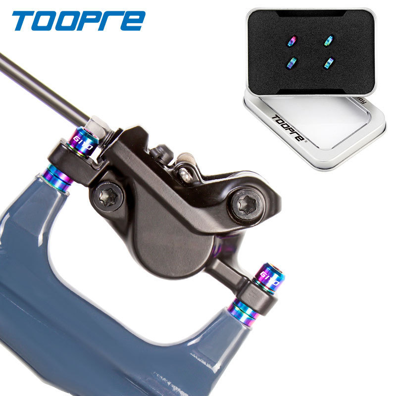 TOOPRE Mountain Bike M6 Titanium Alloy Concave-Convex Washer Disc Brake Caliper XT Disc Brake Fixed XTR Screw Washer