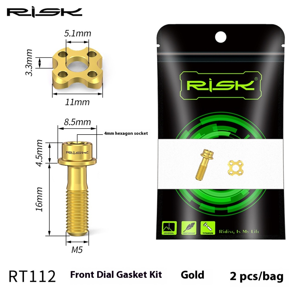 RISK Road Front Derailleur Fixing Screw Spacer Folding Bike Titanium Alloy Curved Half-Moon Washer Semi-Arc Pad