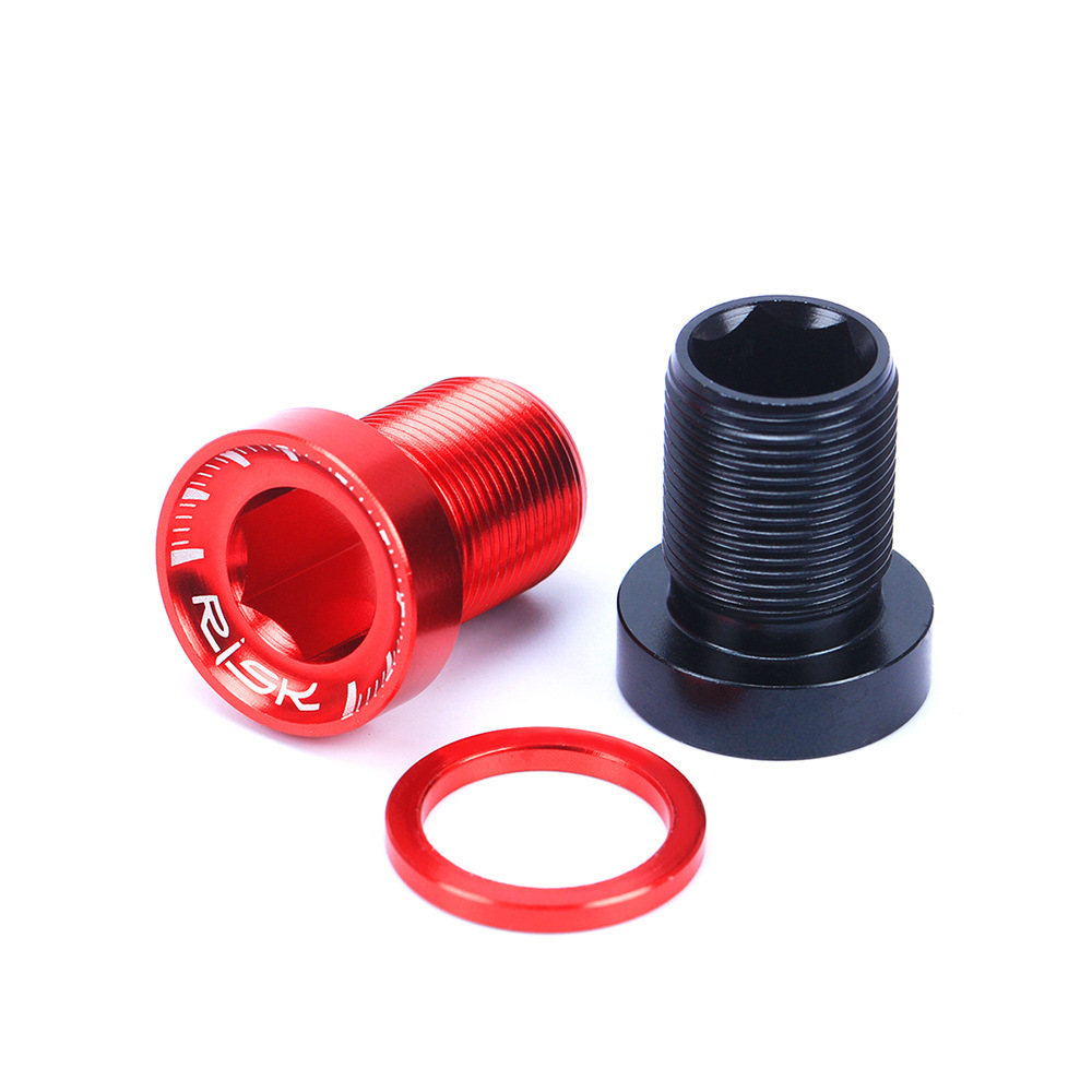 RISK Mountain Bike Spline Bottom Bracket Crank BB Screw Colorful Aluminum Alloy Hollow Non-waterproof Chainring Fixation
