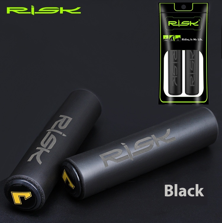 RISK Bicycle Handlebar Foam Grip Shock-Absorbing Foam Grip Mountain Bike Mini Bike Non-Slip Grip with Bar End Plugs
