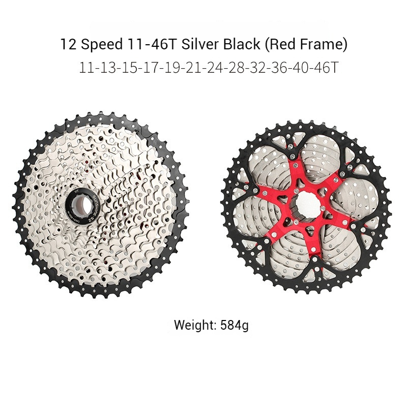 SUNSHINE HG Mountain Bike Cassette flywheel 7 / 8 / 9 / 10 / 11 / 12 / 13 Speed 11-28T 30T 32T 34T 36T 40T 42T 46T 50T 51T 52T High-Strength Steel Freewheel Compatible with Shimano SRAM MTB