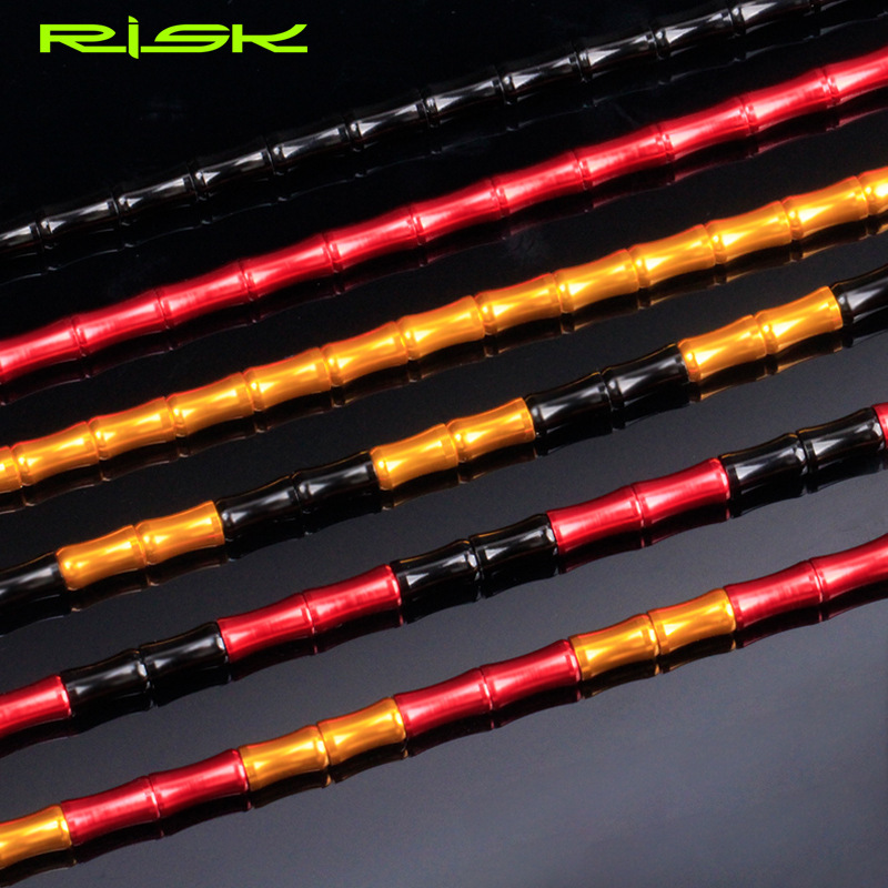 RISK Bicycle Aluminum Alloy Cable Housing Set Bamboo Segment Design for Mountain and Road Bike Shift and Brake Cables