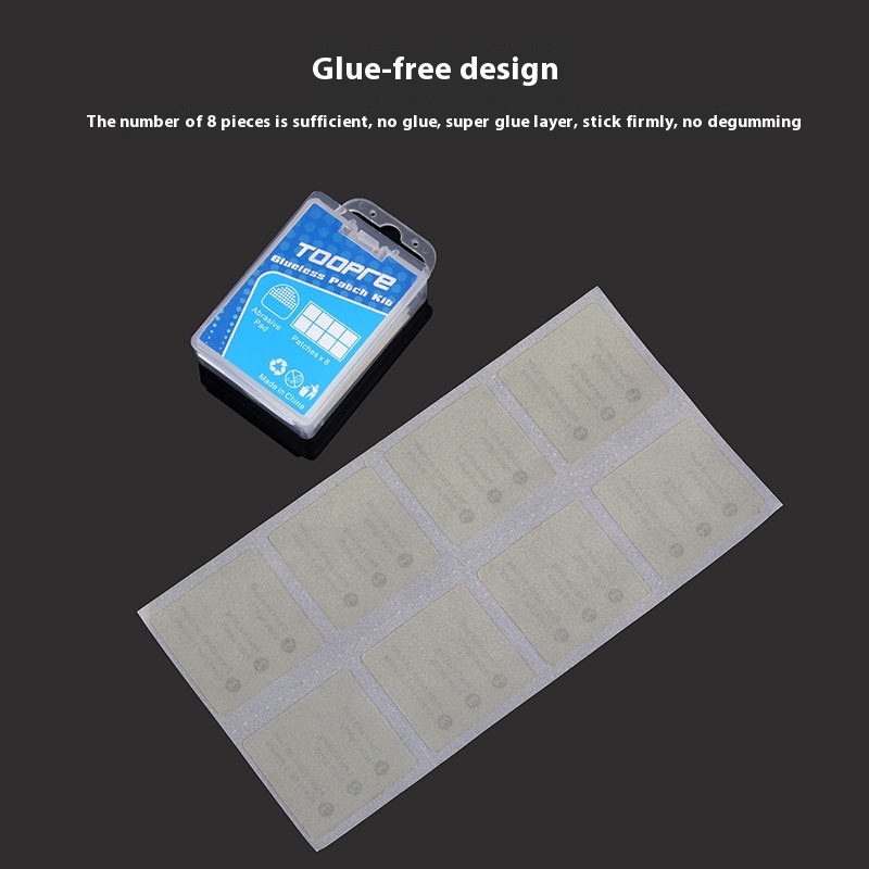 TOOPRE Bicycle Transparent Adhesive-Free Patch Kit Mountain Bike Tire Patch Film 8-Piece Quick Repair Tool Set One Box/8 Pieces