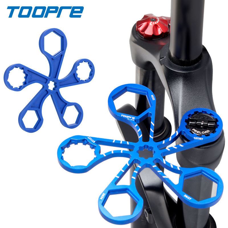 TOOPRE Mountain Bike Suspension Fork Shoulder Cap Wrench Installation and Removal Air Chamber Cap Multi-Function Repair Tool