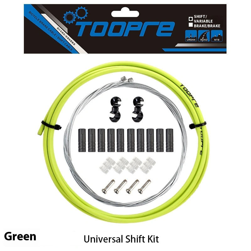 TOOPRE Bicycle Brake Cable Housing Kit Mountain/Road Bike Shift Cable Housing End Caps and Inner Cables