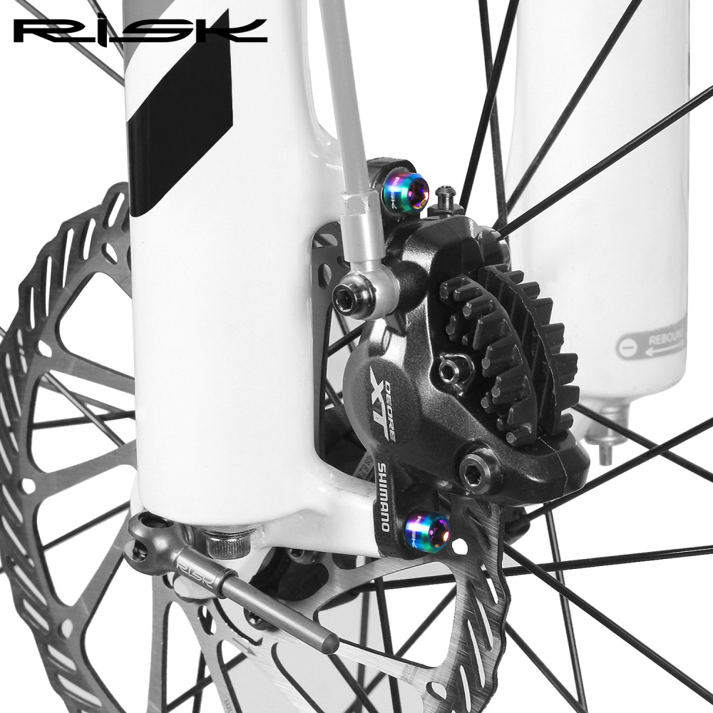 RISK M6x16/18/20 Mountain Bike Disc Brake Caliper Fixing Screws Titanium Alloy Brake Screws