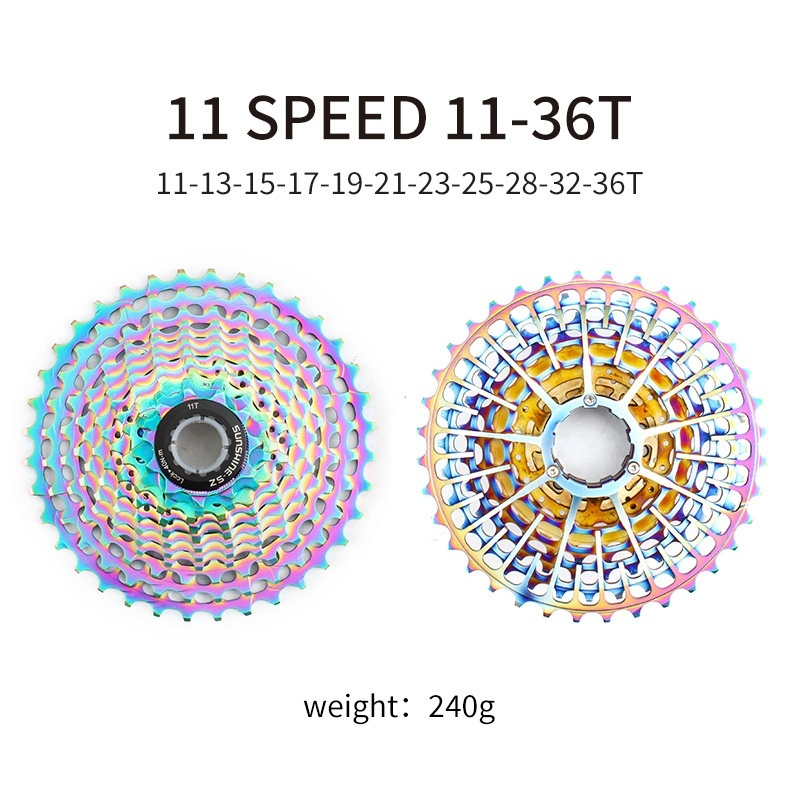 SUNSHINE Road bike cassette flywheel freewheel ultralight 11s 12s uni-body hollow tech 11 12 speed 11v 12v EL Sprocket oilslick