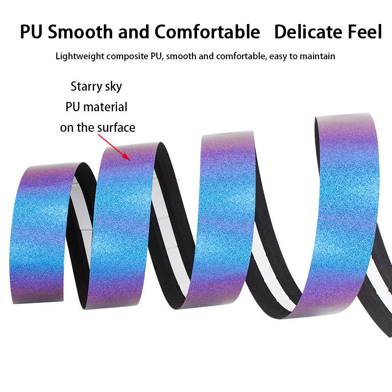 TOOPRE Road Bike Handlebar Tape Color-Changing Sweat-Wicking Anti-Slip Curved Bar Tape Colorful Aurora Gradient