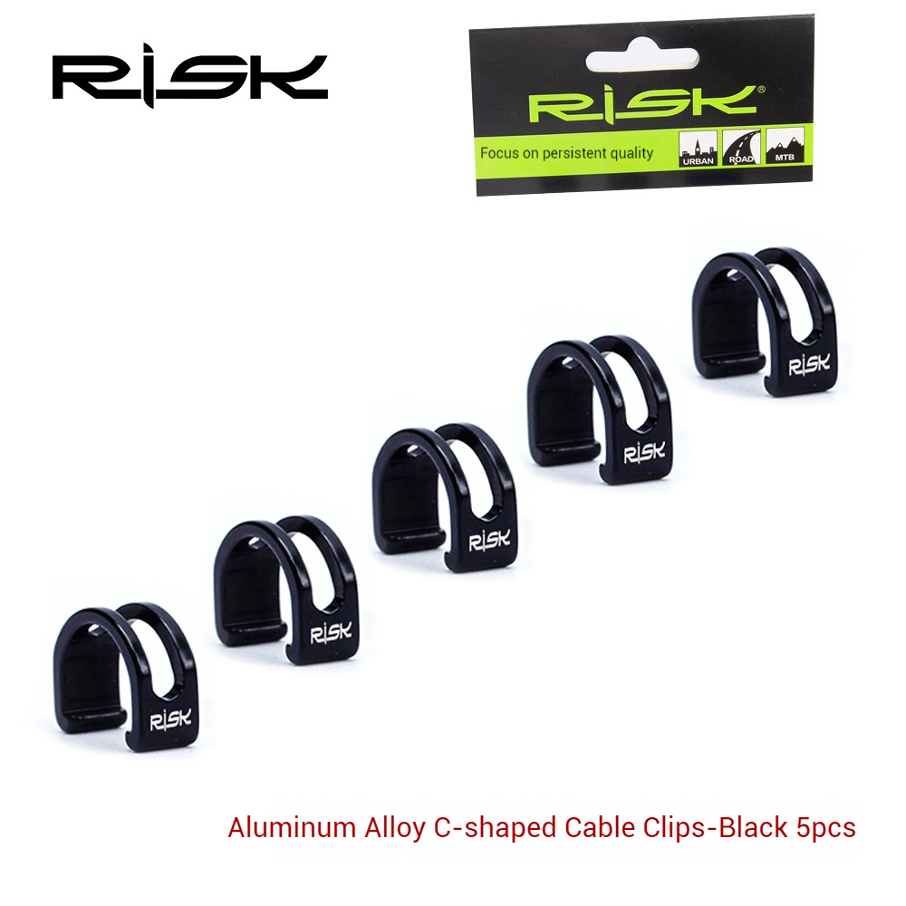 RISK Cable Clips for Oil Tubes Aluminum Alloy Overline Clips U-shaped Fixing Clips for Mountain Bike Derailleur Brakes